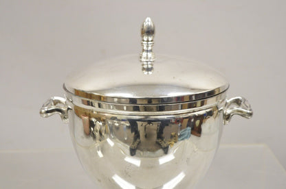 Vtg Knight Silver Smith's Silver on Copper Lidded Ice Bucket w Aluminum Lining