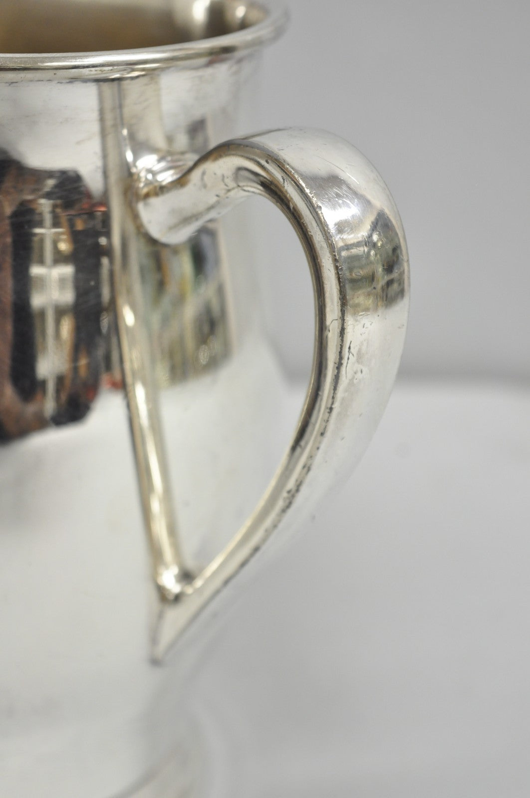 Vintage Silver Plated Copper Bulbous Lemonade Beverage Restaurant Water Pitcher