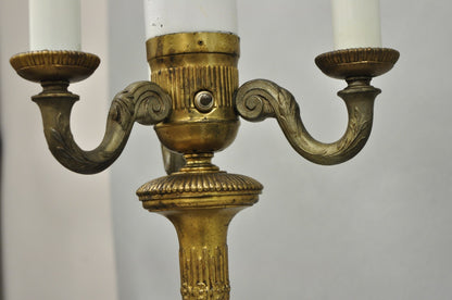 Antique Art Deco Brass & Green Onyx Pole Floor Lamp by Mutual Sunset Lamp Co.