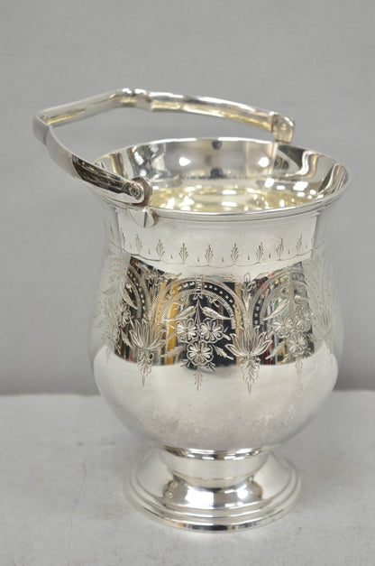 Vintage Leonard Victorian Silver Plated Small Ice Bucket Chiller w/ Handle