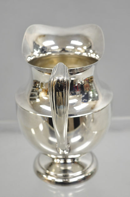 Vintage Crescent Victorian Silver Plated Bulbous Lemonade Water Pitcher Engraved
