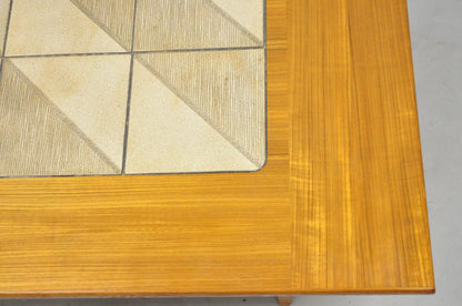 Vintage Gangso Mobler Mid Century Danish Modern Teak Tile Top Coffee Table