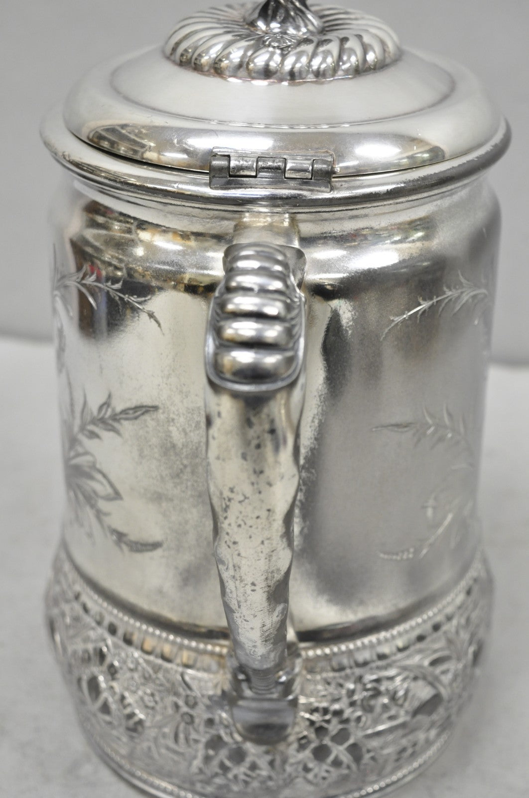 Wilcox Silver Plate Co Art Nouveau Silver Plated Duck Handle Coffee Pot Pitcher