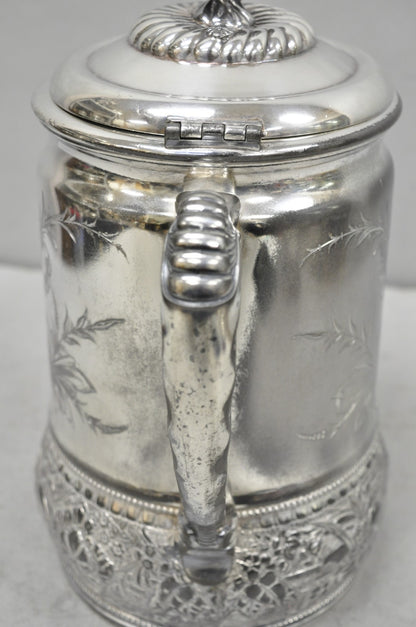 Wilcox Silver Plate Co Art Nouveau Silver Plated Duck Handle Coffee Pot Pitcher