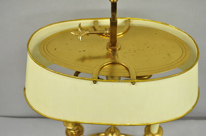 Vintage French Empire Brass Tole Metal Candlestick Bouillotte Desk Table Lamp