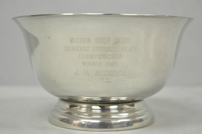 Vintage Regency Style Silver Plated Pewter 1993 Merion Golf Club Award Bowl