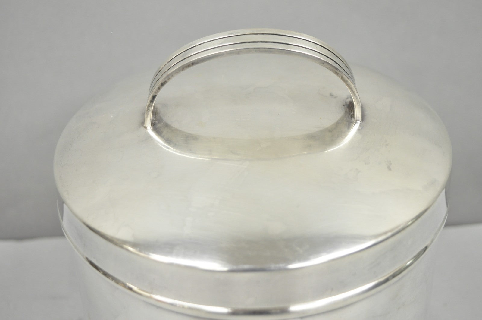Vintage Fisher Mid Century Modern Art Deco Silver Plated Lidded Ice Bucket