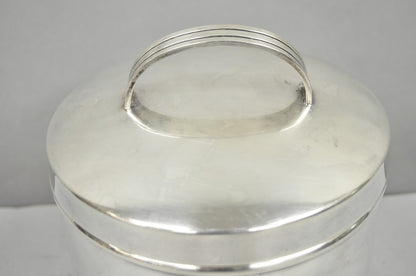 Vintage Fisher Mid Century Modern Art Deco Silver Plated Lidded Ice Bucket