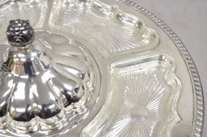 Vintage Victorian Silver Plated Lazy Susan Revolving Serving Platter Tray