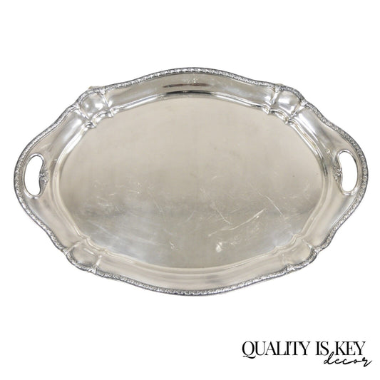 Gorham English Edwardian Y907 Wreath Silver Plated Oval Serving Platter Tray