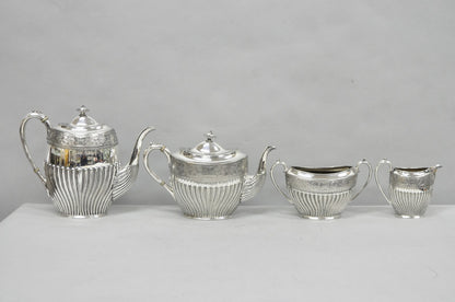 Antique James Dixon & Sons 4186 Victorian Silver Plated Tea Service Set - 4 Pcs