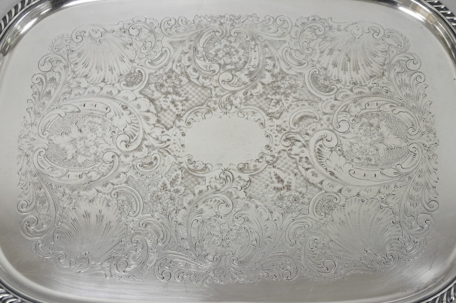 Vintage Sheffield Victorian Silver Plated Twin Handle Bar Serving Platter Tray