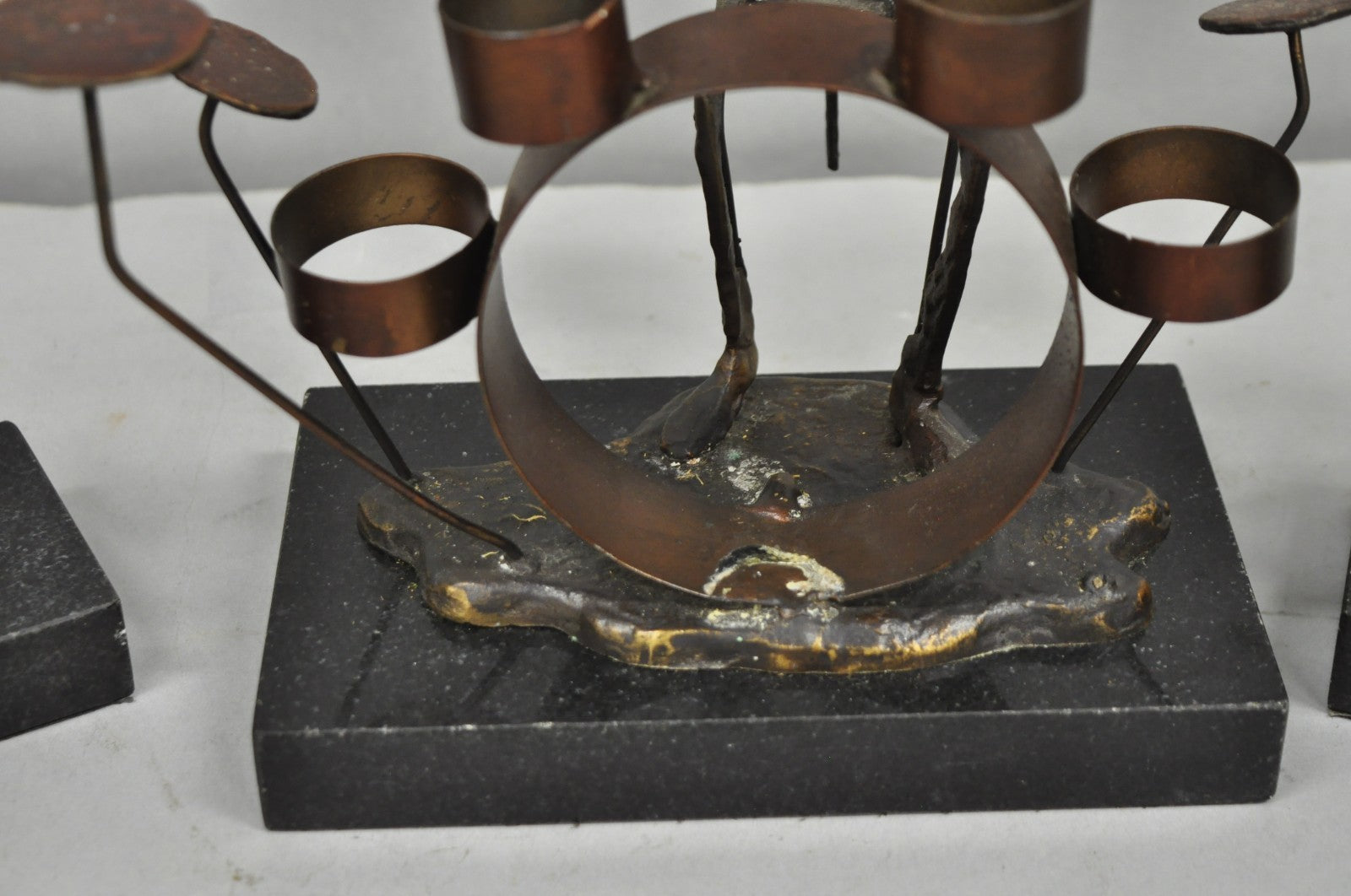 Contemporary Brutalist Style Bronze & Marble Jazz Musician Band Figures 6 Pc Set