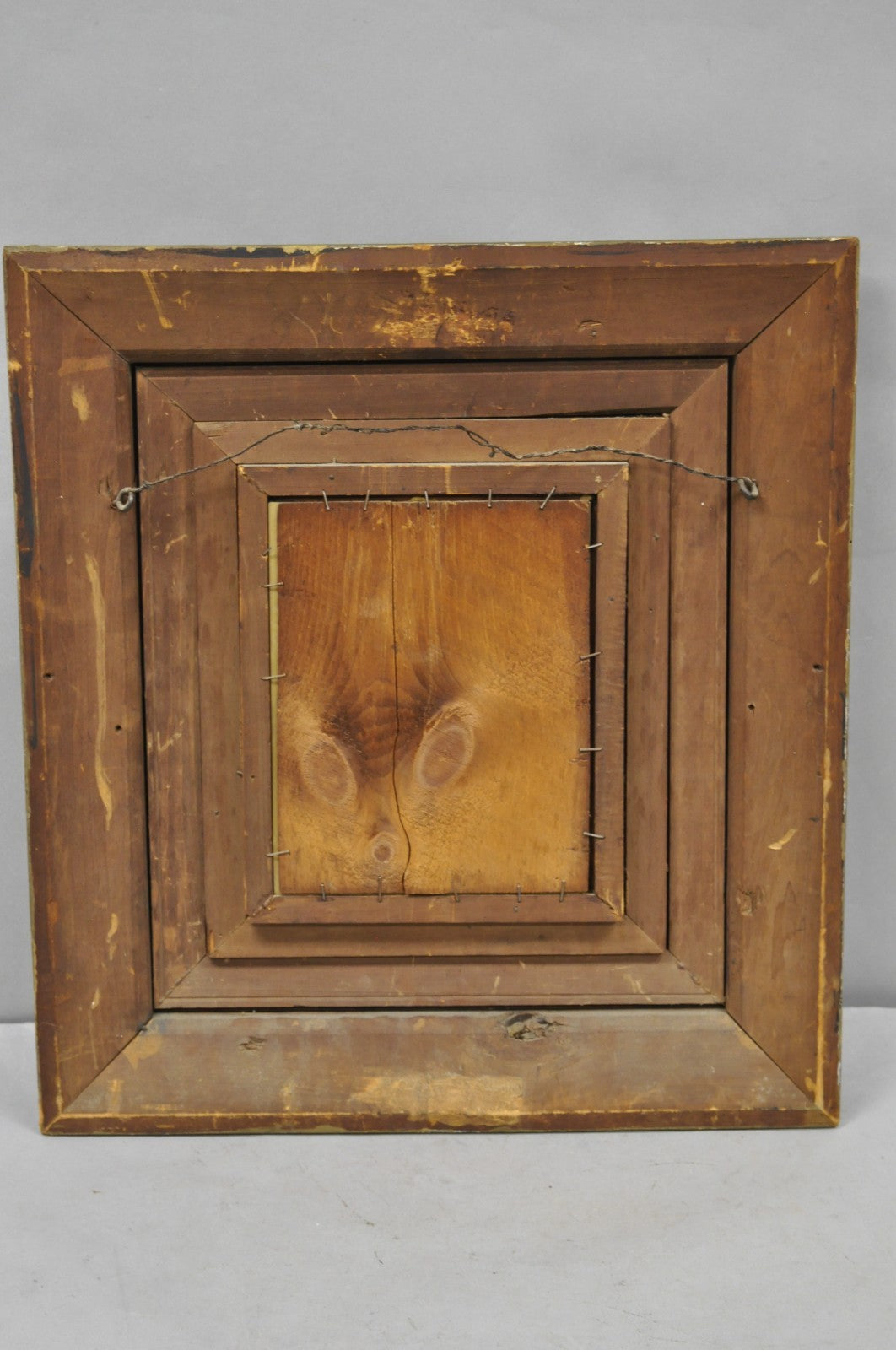 Antique Victorian Gold Giltwood Gesso Leaf Vine Small Black Forrest Wall Mirror