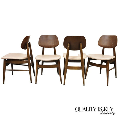 Vintage Thonet Mid Century Modern Bentwood Walnut Dining Chairs - Set of 4