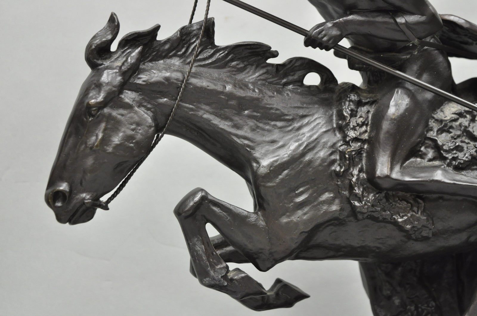 Frederic Remington "Cheyenne" Lost Wax Cast Bronze Native American Sculpture