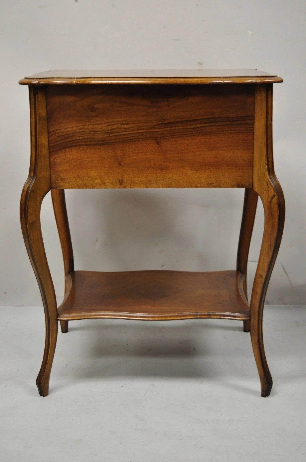 Antique French Victorian Mahogany Sewing Stand Nightstand Side Table w/ Flip Top
