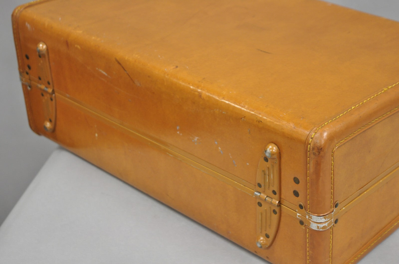 Vintage Samsonite Art Deco Brown Leather Hardcase 21" Suitcase Luggage Bag