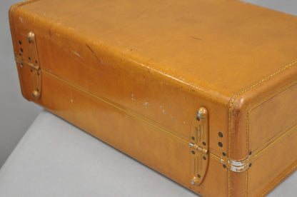 Vintage Samsonite Art Deco Brown Leather Hardcase 21" Suitcase Luggage Bag