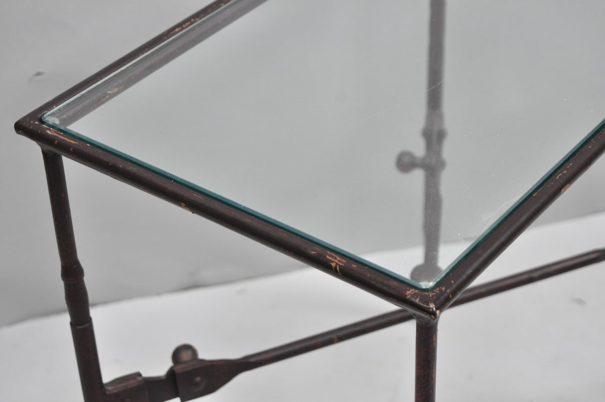 Industrial Modern Giacometti Style Wrought Iron Side Table by Pottery Barn