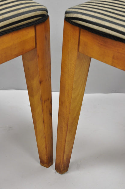 Biedermeier Empire Style Maple Wood Double X Back Dining Room Chairs - Set of 6