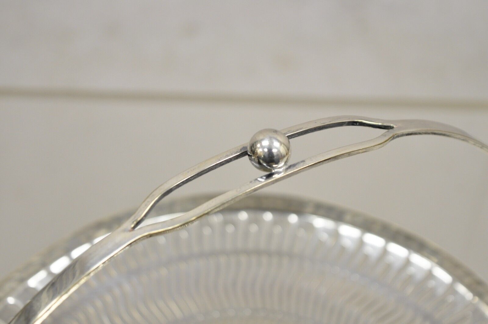 Apollo Sheffield USA Silver Plated Nickel Silver Reticulated Basket w Handle