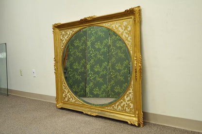 Vintage Italian Regency Gold Gilt Carved Wood Florentine Rectangular Wall Mirror