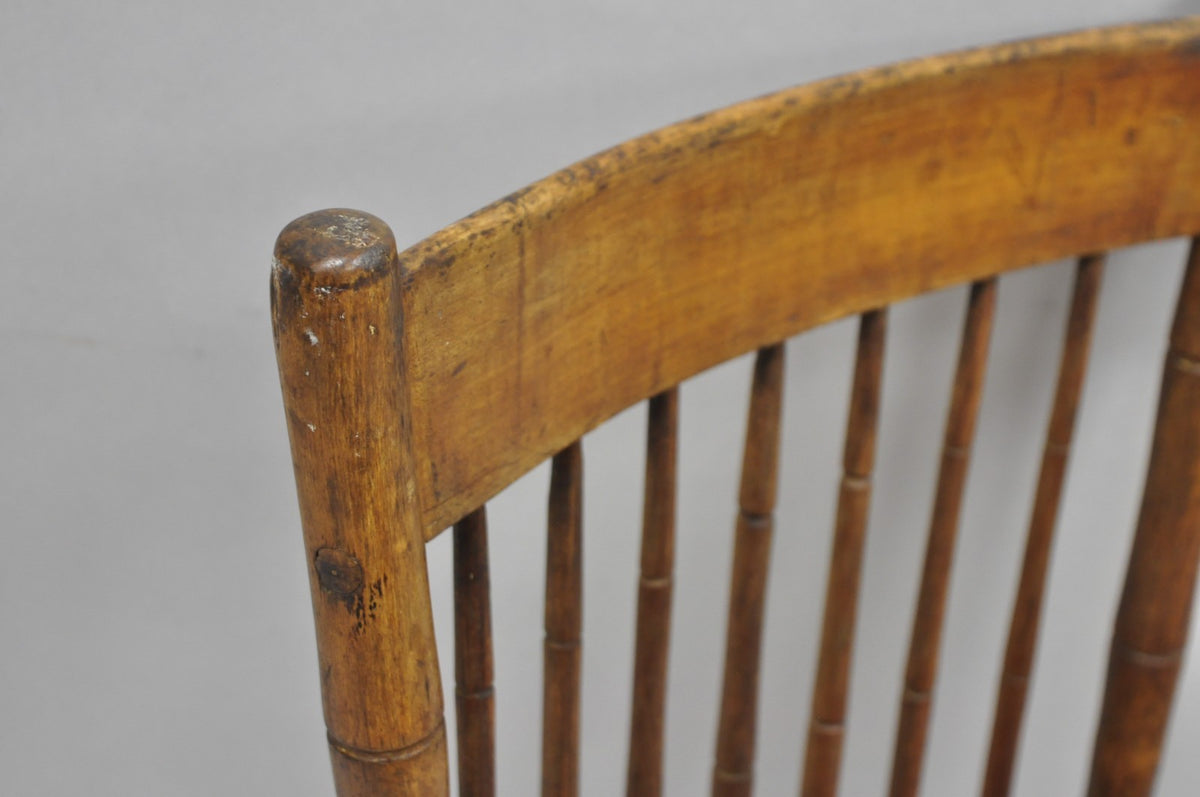 Antique Primitive Rustic French Farmhouse Wooden Faux Bamboo Side Chair