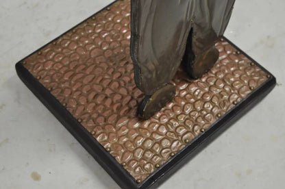 Vintage Copper Dutch Man Figure Entry Hall Key Change Trinket Dish Stand Holder