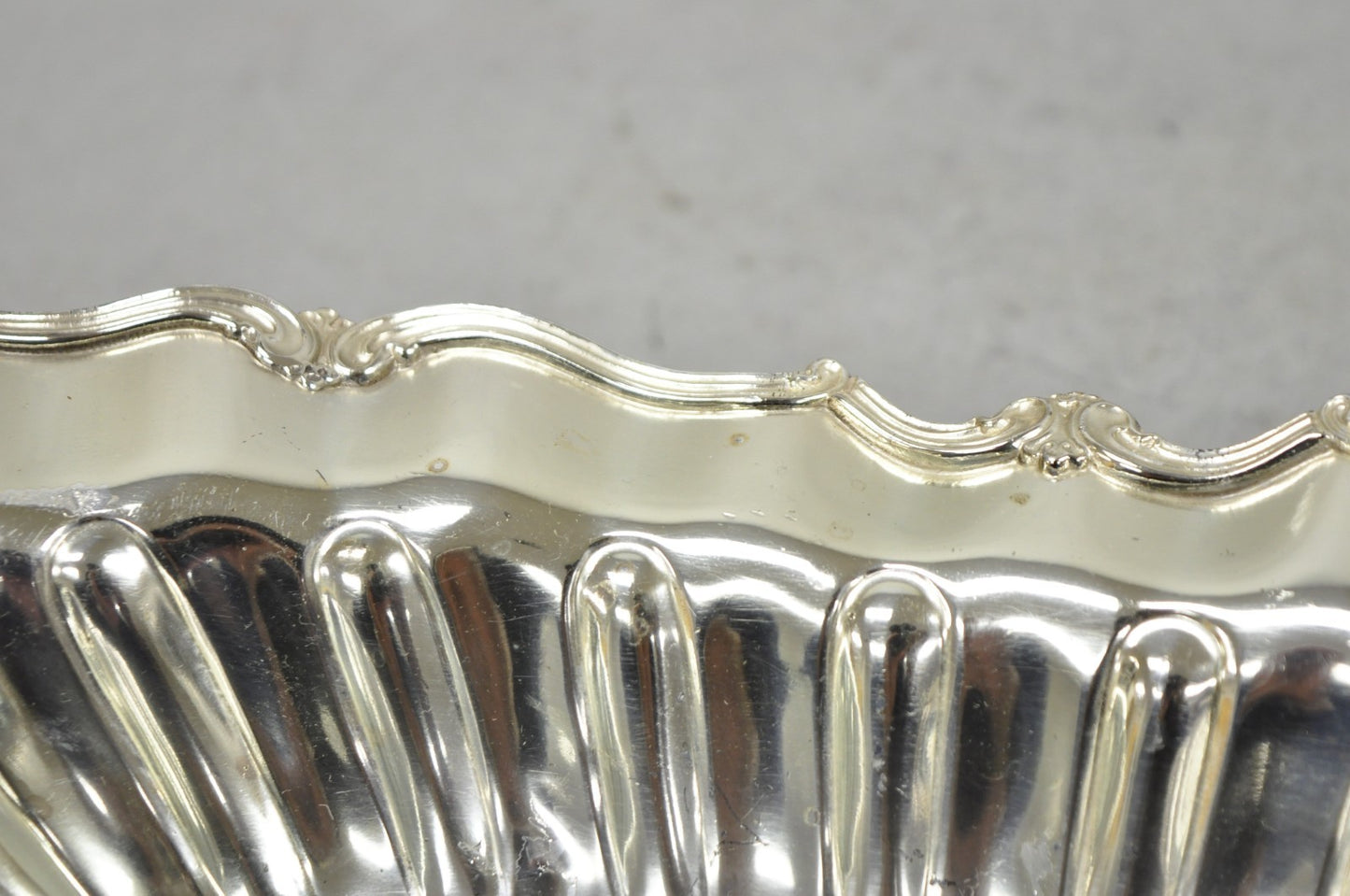 Vintage FB Rogers Victorian Silver Plated Scalloped Centerpiece Fruit Bowl