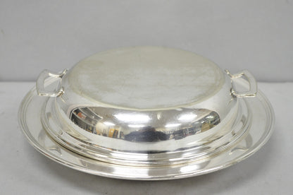 Vintage Victorian Silver Plated 10" Round Covered Vegetable Serving Dish