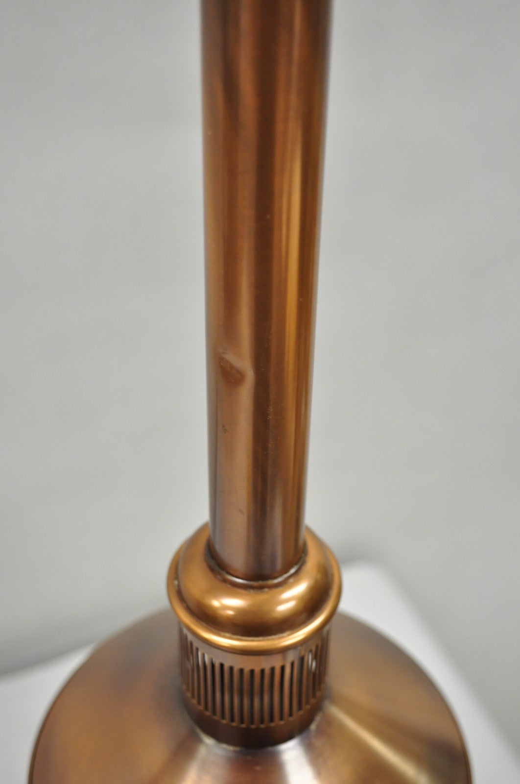 Vintage Industrial Mid Century Modern Copper Metal "Ship Turbine" Table Lamp
