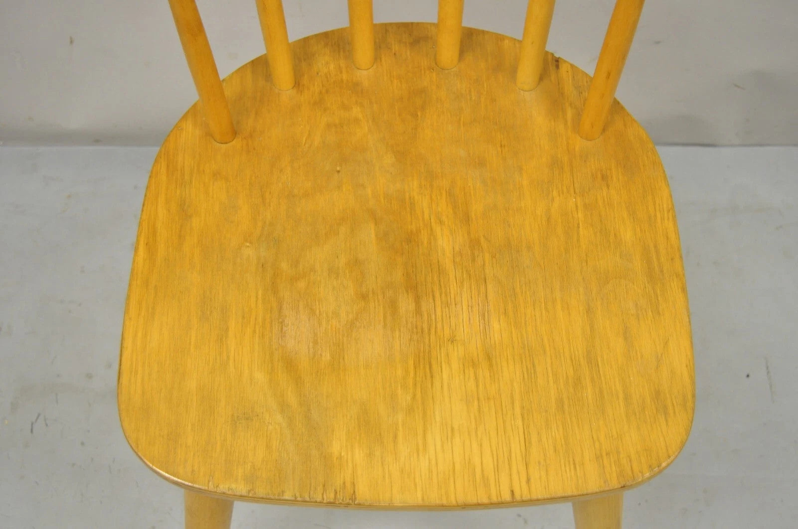 Vintage Mid Century Modern Spindle Back Birch Maple Dining Side Chair