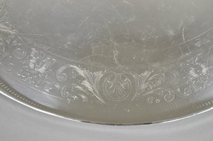 Antique English Sheffield Edwardian Silver Plated Oval 16" Bar Tray w/ Gallery