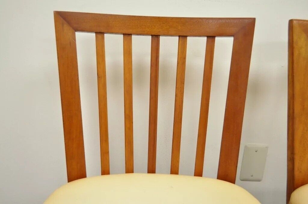 Vintage Paul McCobb Style Mid Century Modern Maple Slat Back Dining Chair - Pair