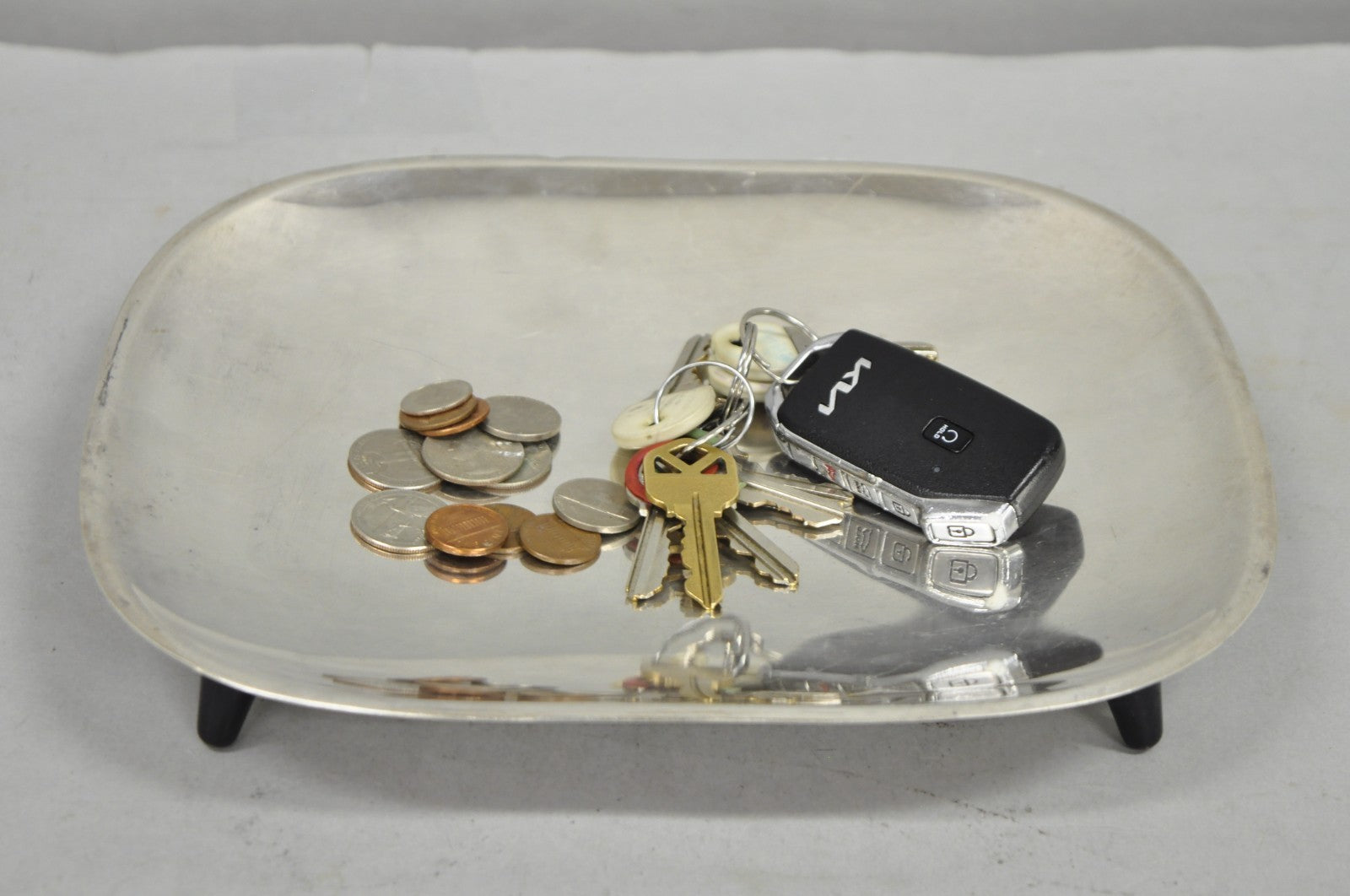 Vintage Mid Century Modern FB Rogers 5812 Silver Plated Footed Trinket Dish