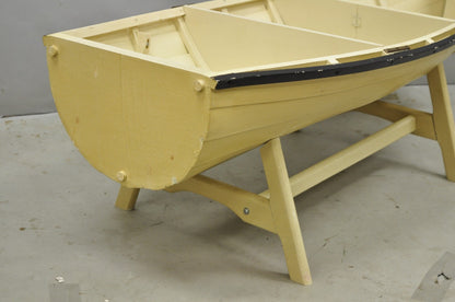 Vintage Style Dory Row Boat Nautical Bookshelf / Table By Authentic Models