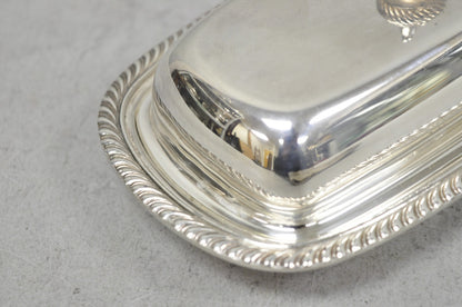 Vintage Oneida Silver Plated Covered Butter Dish w/ Glass Liner (A)