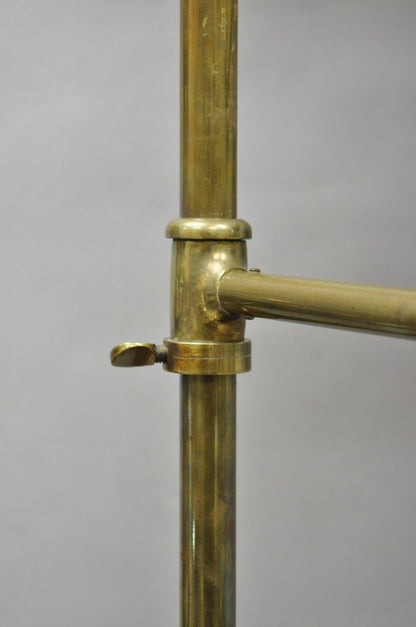 Antique English Victorian Cast Iron Paw Foot Walnut & Brass Lectern Table w Lamp