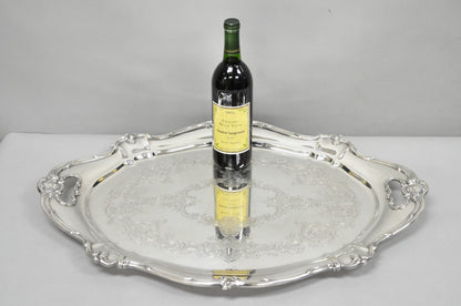 Antique Gorham Silver Plated Victorian Oval Butlers Serving Platter Bar Tray