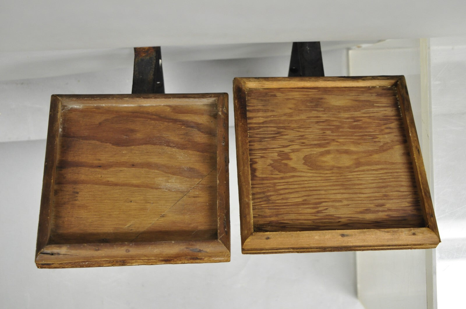 Antique Art Nouveau Cast Iron Figural Phoenix Bird Wall Shelf Brackets - a Pair