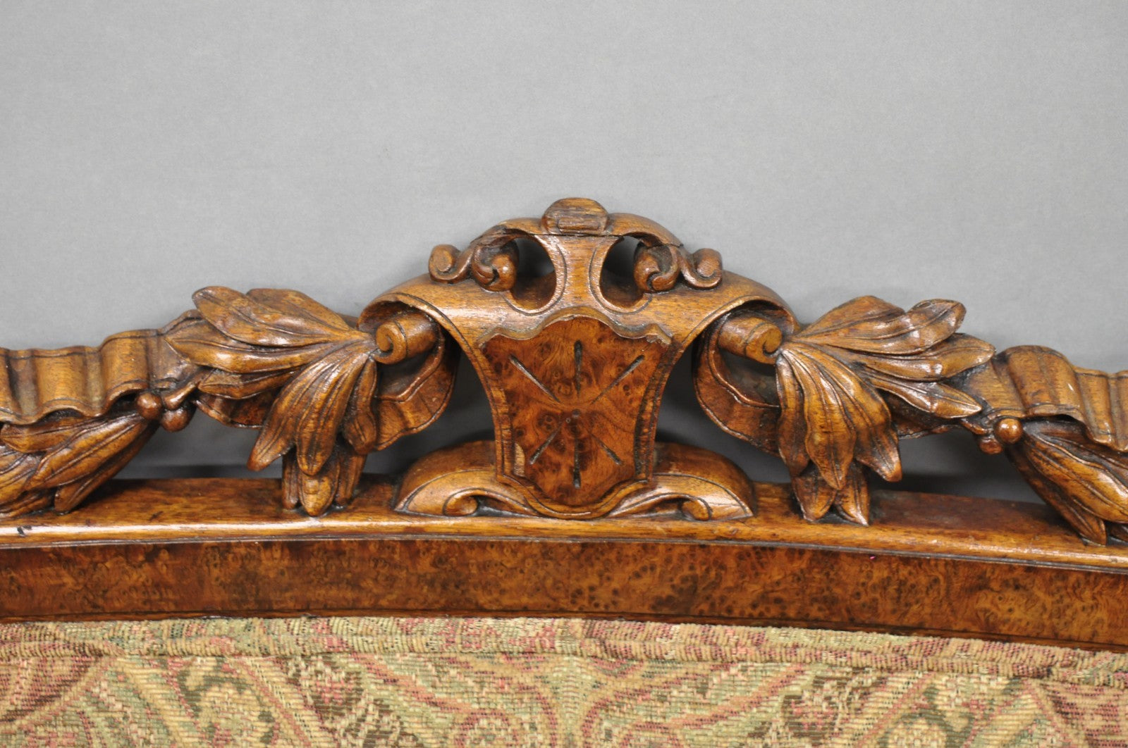 Antique Eastlake Victorian Carved Burl Walnut Parlor Set Sofa & 2 Chairs - 3 Pcs