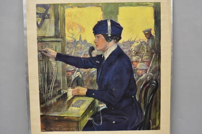 Original 1918 YWCA WWI Poster 'Back Our Girls Over There' by Clarence Underwood