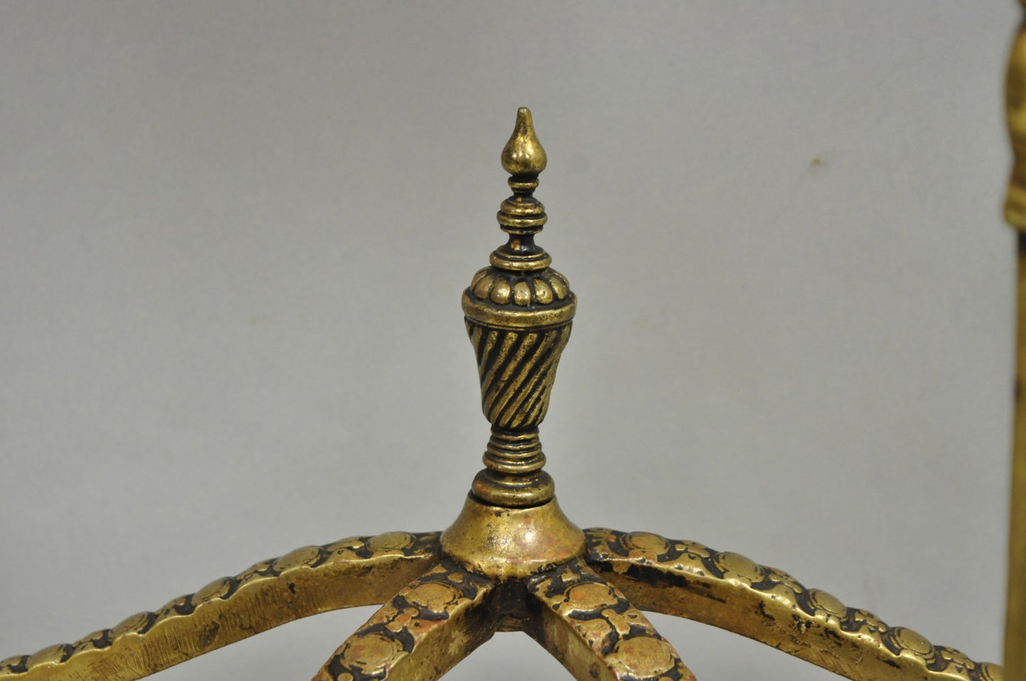 Antique Gothic Revival Oscar Bach Style Figural Bronze & Onyx Console Side Table