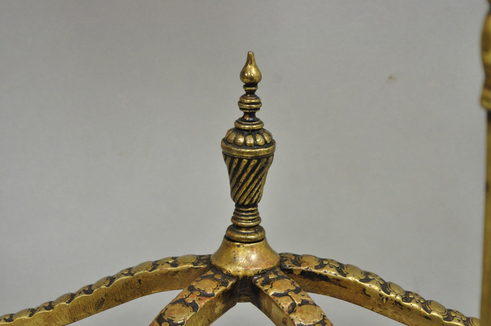 Antique Gothic Revival Oscar Bach Style Figural Bronze & Onyx Console Side Table