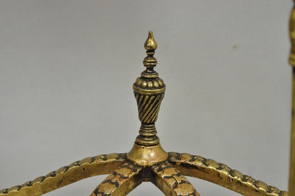 Antique Gothic Revival Oscar Bach Style Figural Bronze & Onyx Console Side Table
