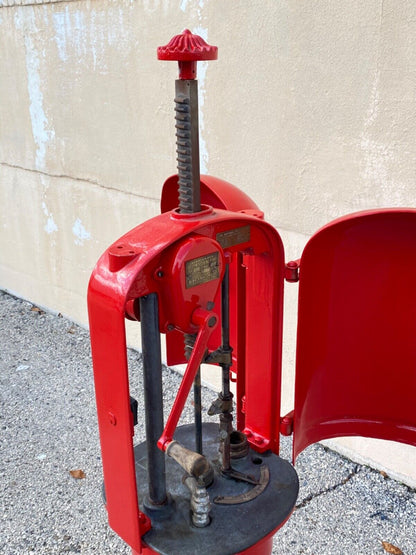 Antique Gilbert & Barker Red Self Measuring Type 208 Vintage Curbside Gas Pump