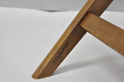 Vintage Mid Century Italian Style Modern Beech Wood Clothing Valet Chair Seat, B