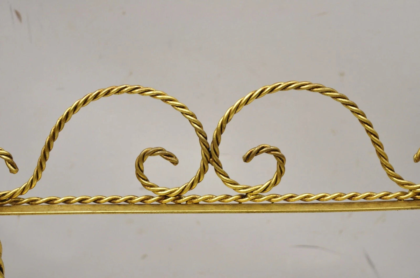 Italian Hollywood Regency Gold Gilt Iron 3 Tier Shelf Small Display Stand (A)