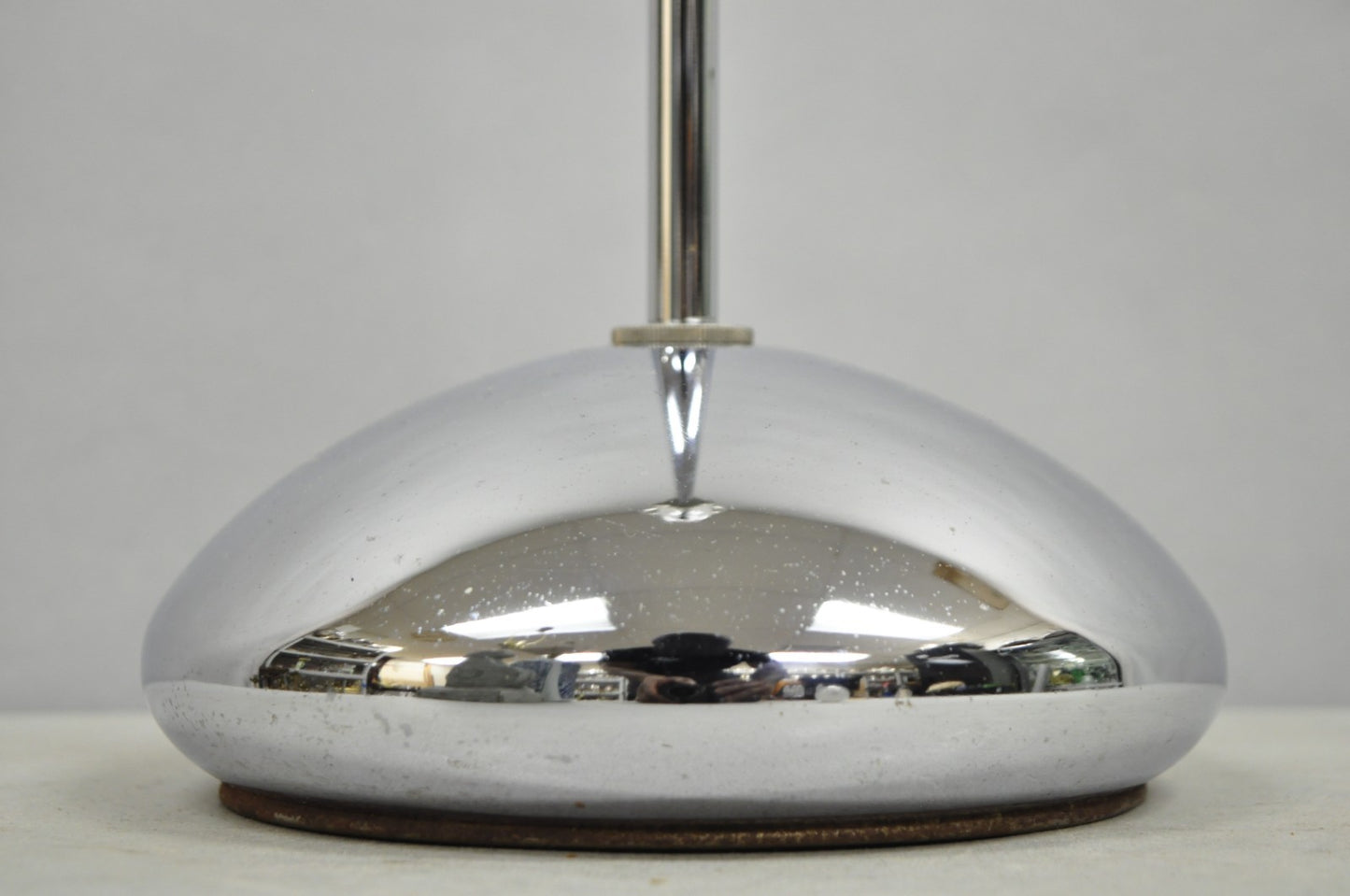 Vintage Mid Century Modern Chrome Modernist Table Lamp w/ Sculpted Base